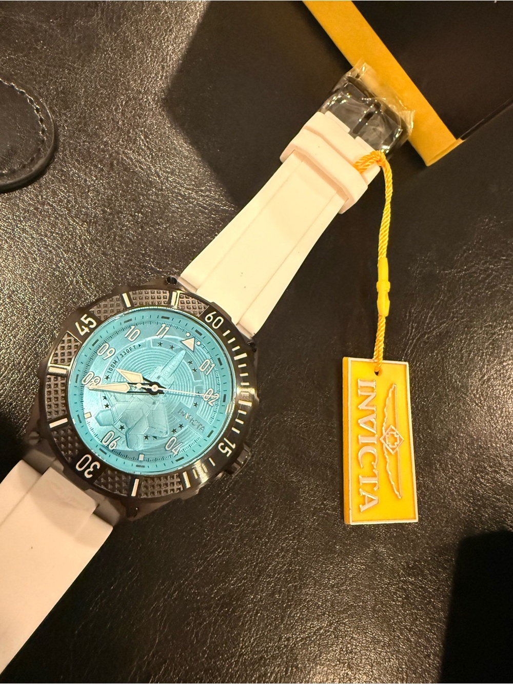 Invicta Aviator Alacer Men’s Watch - 50mm White Strap w/Turquoise Dial (50645)